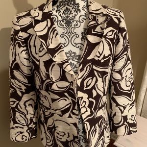 Talbots Floral Jacket 3/4 Sleeve